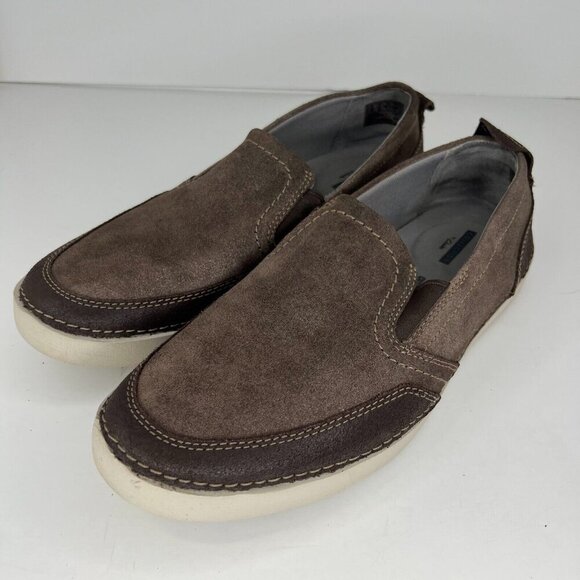 Collection by Clarks Mens 15807 Brown Suede Comfort Slip On...